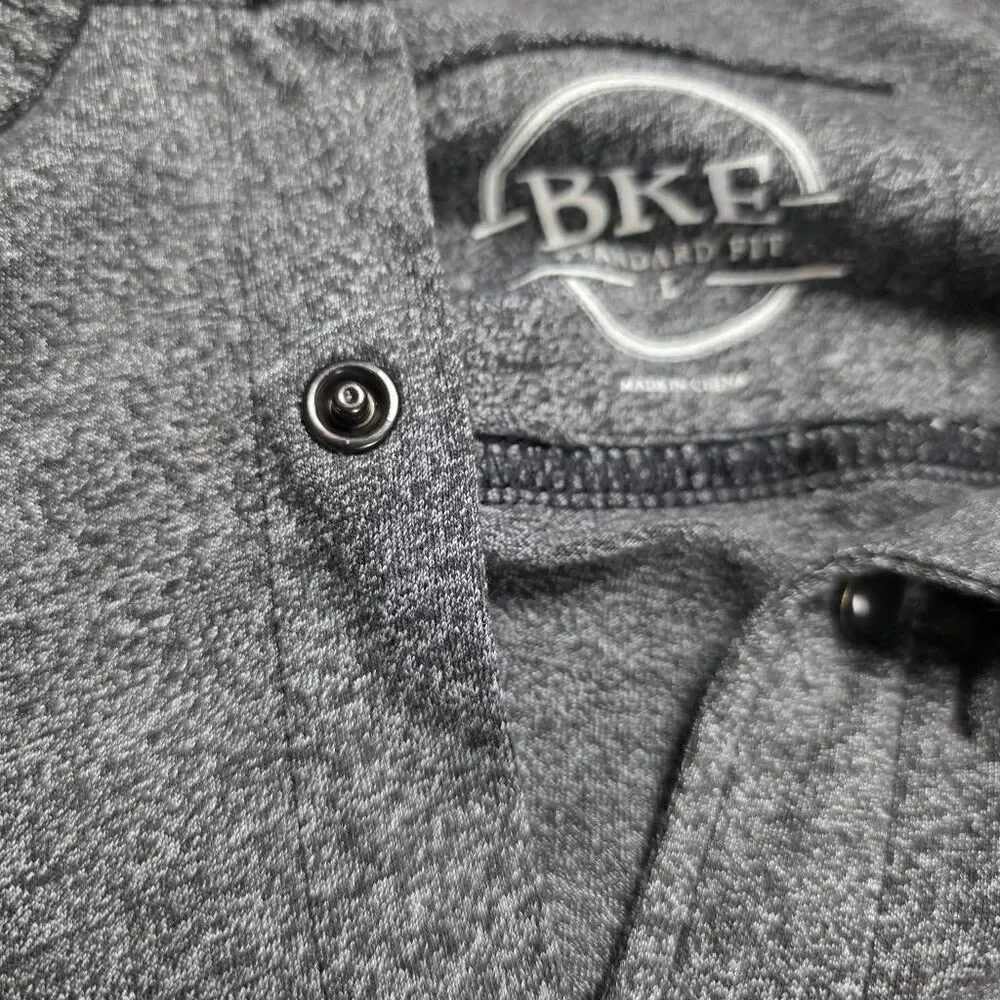 BKE Gray Button Front Shirt Short Sleeve Men’s L